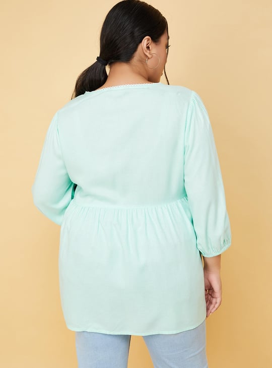 Women Embroidered V-Neck Tunic
