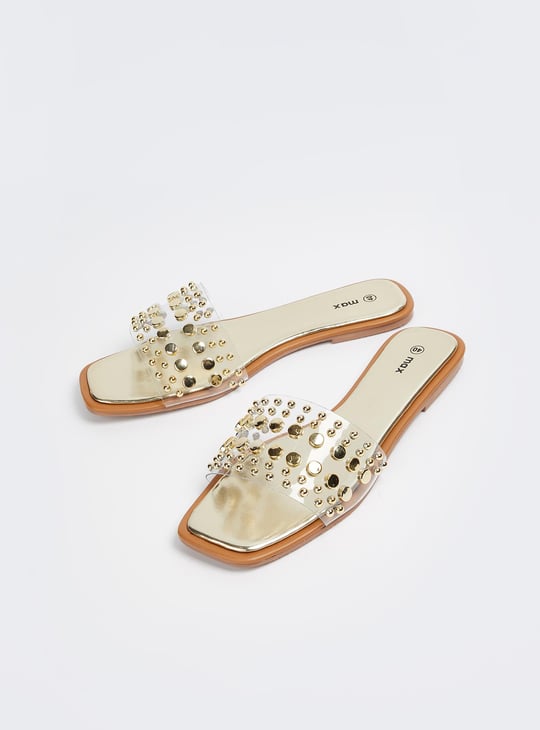 Women Embellished Open-Toe Flat Sandals