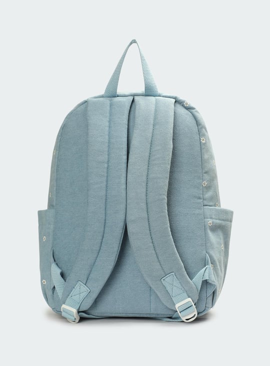 Women Embroidered Denim Backpack