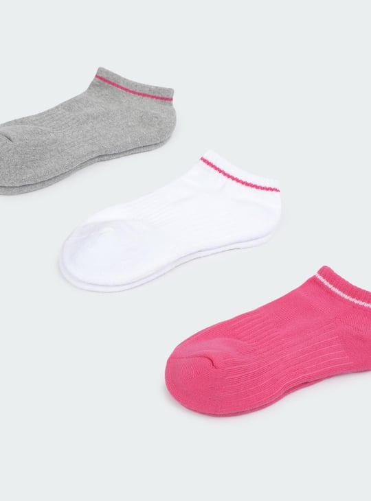 Girls Solid Ankle-length Sports Socks Pack of