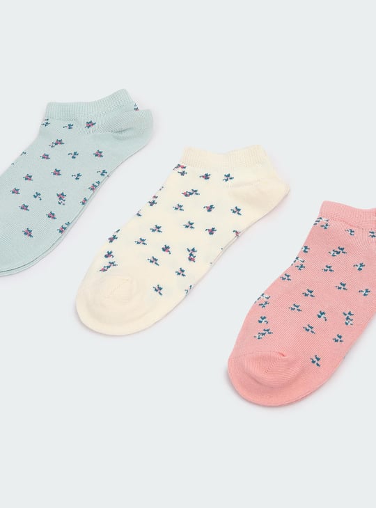 Women Printed Ankle Length Socks - Pack of 3