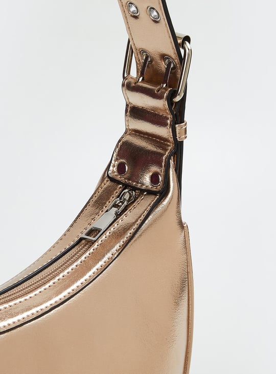 Women Metallic Crescent Bag
