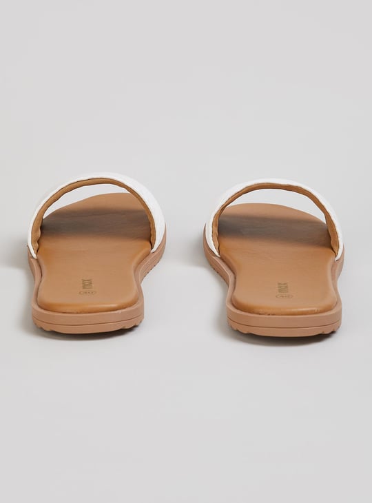 Women Quilted Open-Toe Flat Sandals