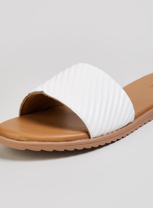 Women Quilted Open-Toe Flat Sandals