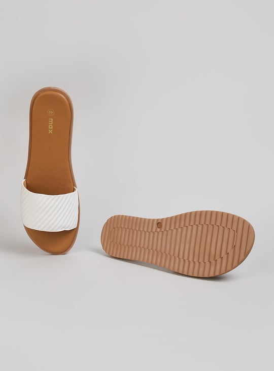 Women Quilted Open-Toe Flat Sandals