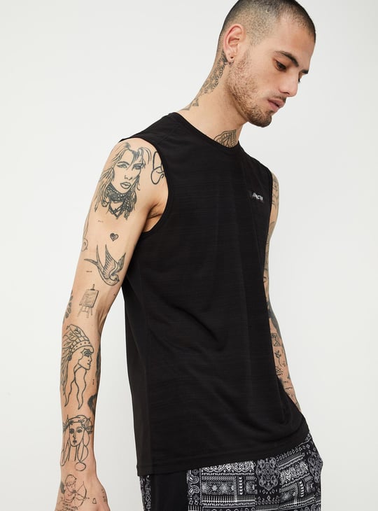 Men Solid Sleeveless T-shirt