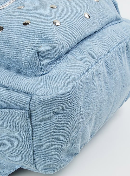 Women Studded Denim Backpack
