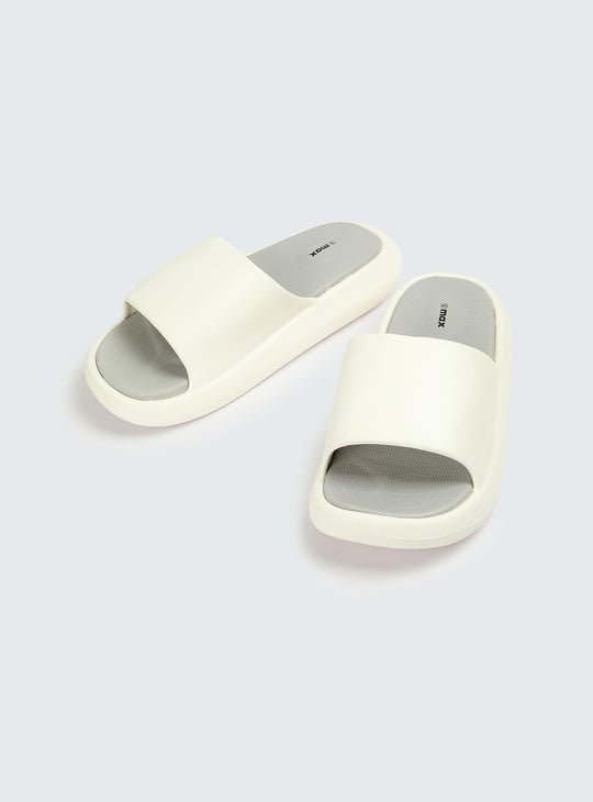Men Solid Open-Toe Sliders
