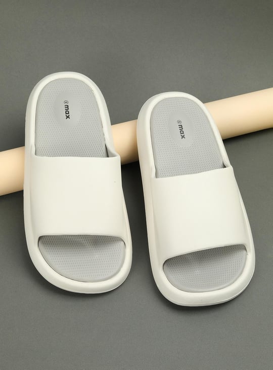 Men Solid Open-Toe Sliders