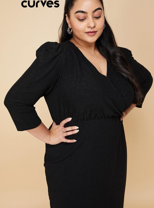 Women Shimmer Wrap Dress