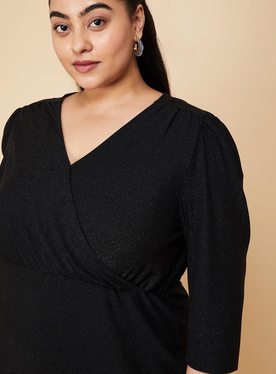 Women Shimmer Wrap Dress