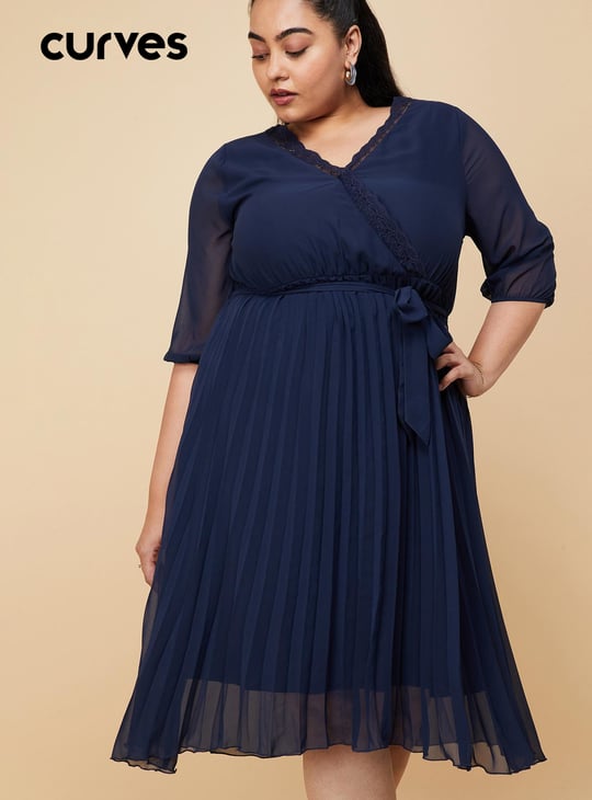 Women Pleated Midi Dress