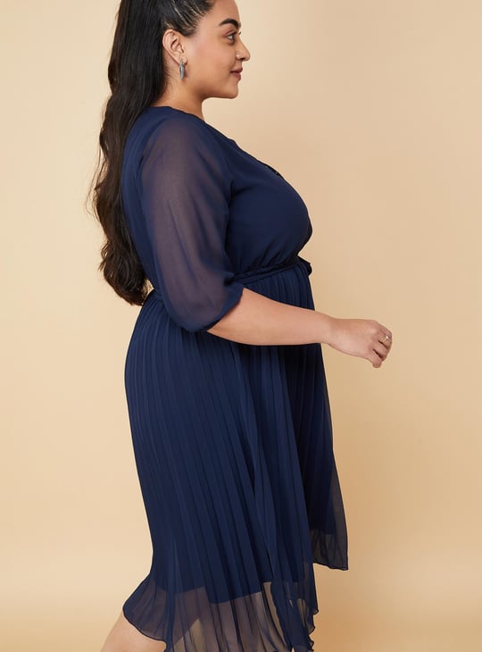 Women Pleated Midi Dress