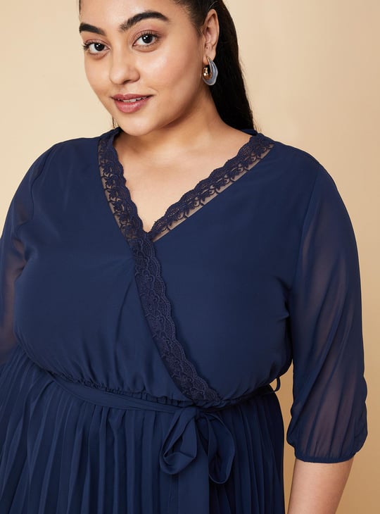 Women Pleated Midi Dress