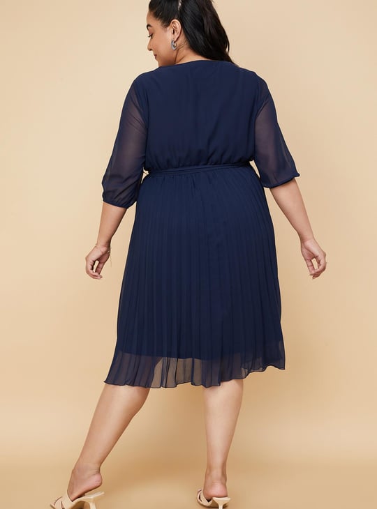 Women Pleated Midi Dress