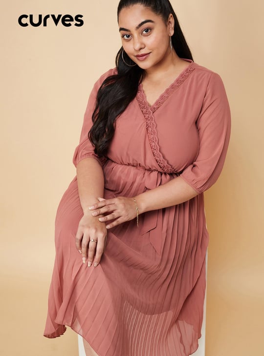 Women Pleated Midi Dress