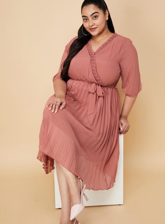 Women Pleated Midi Dress