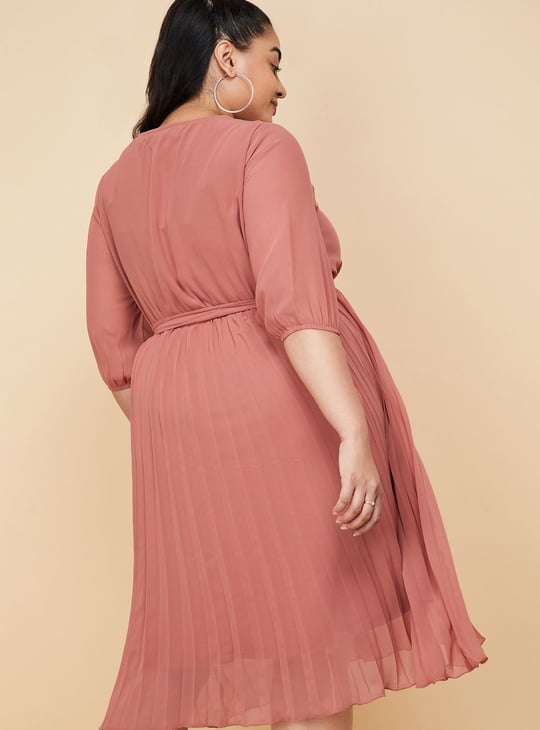 Women Pleated Midi Dress