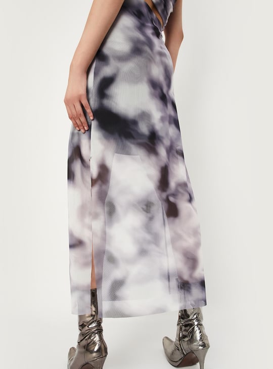 Women Tie-Dye Printed Maxi Skirt