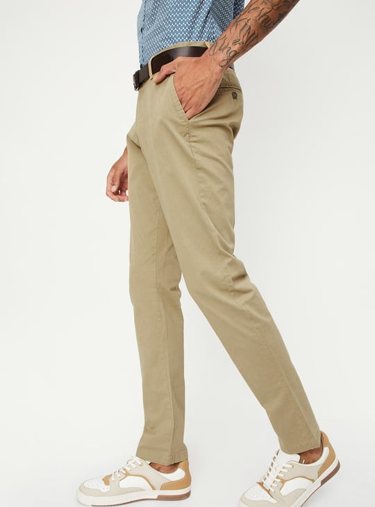 Men Skinny Fit Solid Chinos