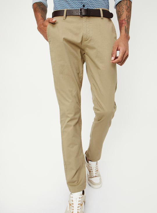 Men Skinny Fit Solid Chinos