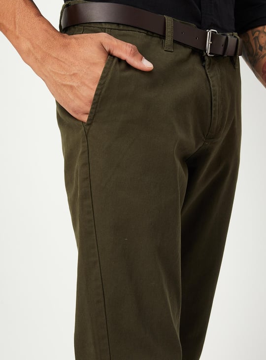 Men Skinny Fit Solid Chinos
