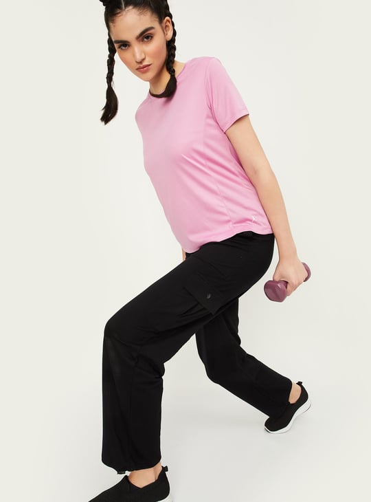 Women Solid Cargo Track Pants