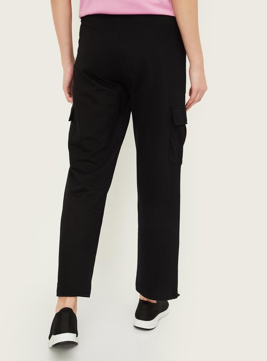 Women Solid Cargo Track Pants