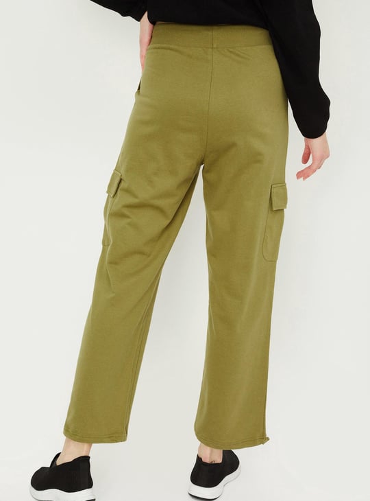 Women Solid Cargo Track Pants