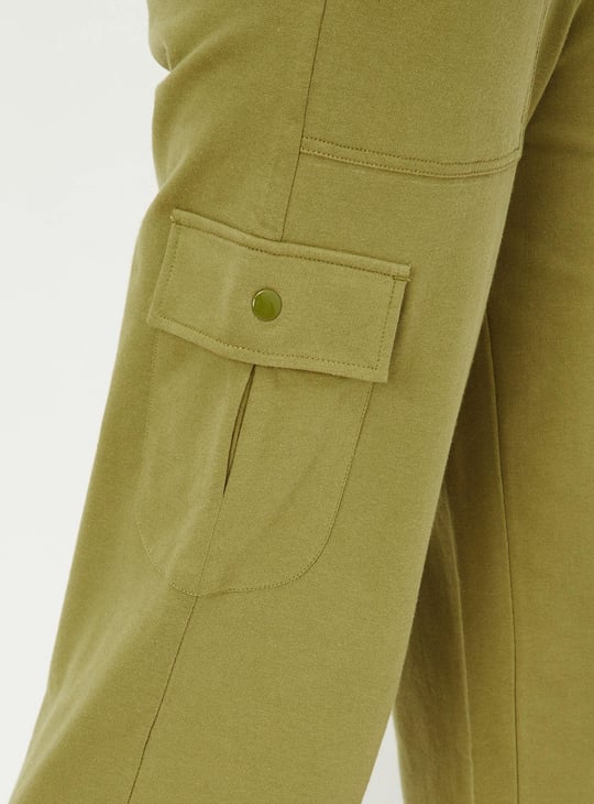 Women Solid Cargo Track Pants