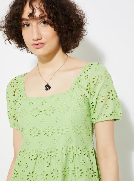 URB_N Women Schiffli Tiered Dress