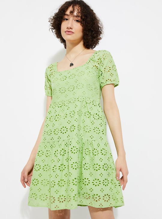 URB_N Women Schiffli Tiered Dress