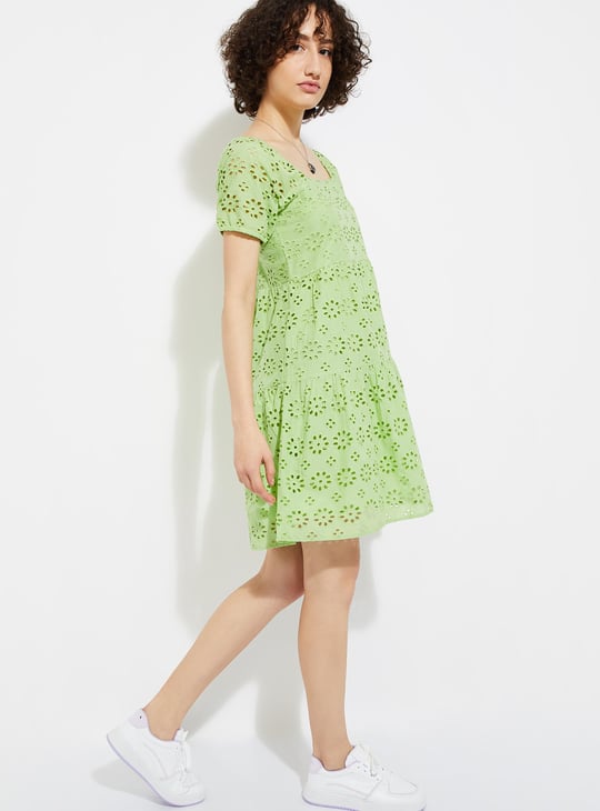 URB_N Women Schiffli Tiered Dress