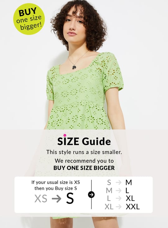 URB_N Women Schiffli Tiered Dress