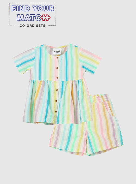 Girls Striped Casual Shorts