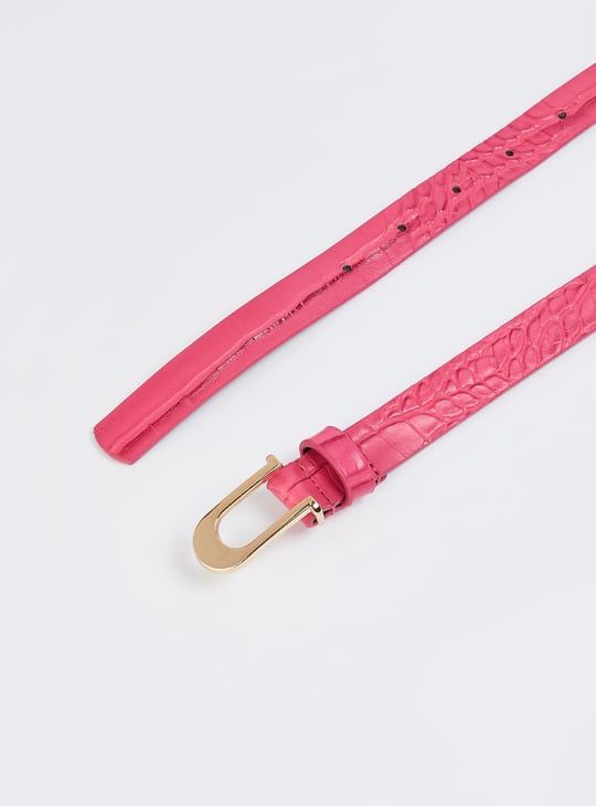 Women Croc Embossed Belt