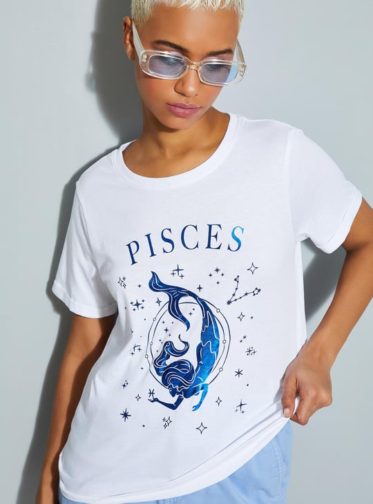 URB_N Women Zodiac Printed T-shirt