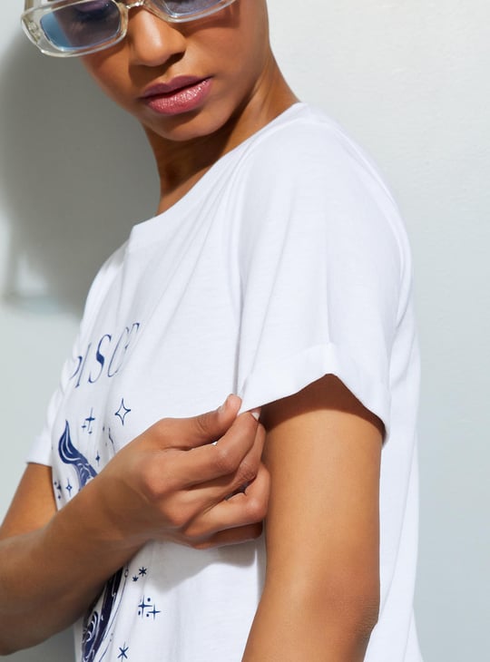 URB_N Women Zodiac Printed T-shirt