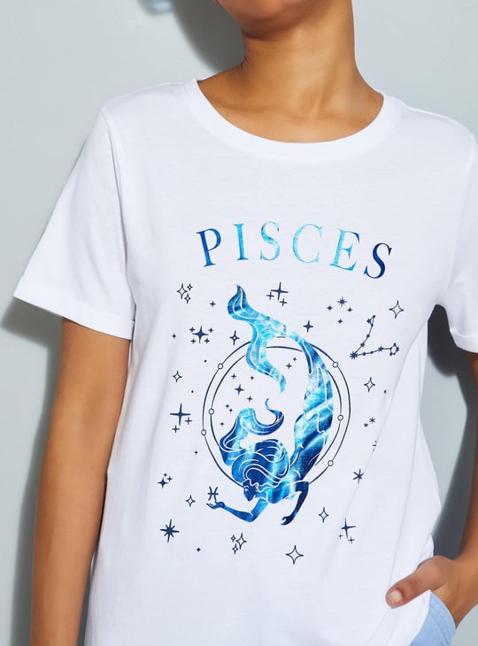 URB_N Women Zodiac Printed T-shirt