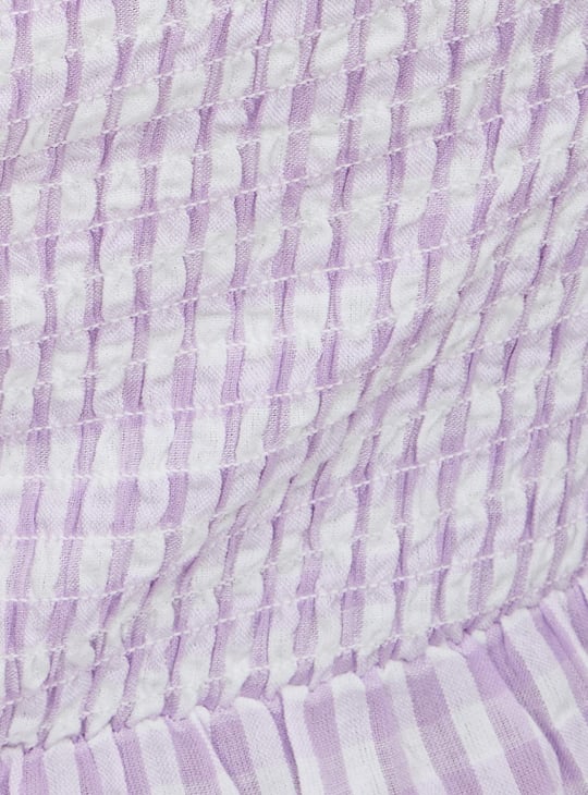 Women Checked Tiered Dress