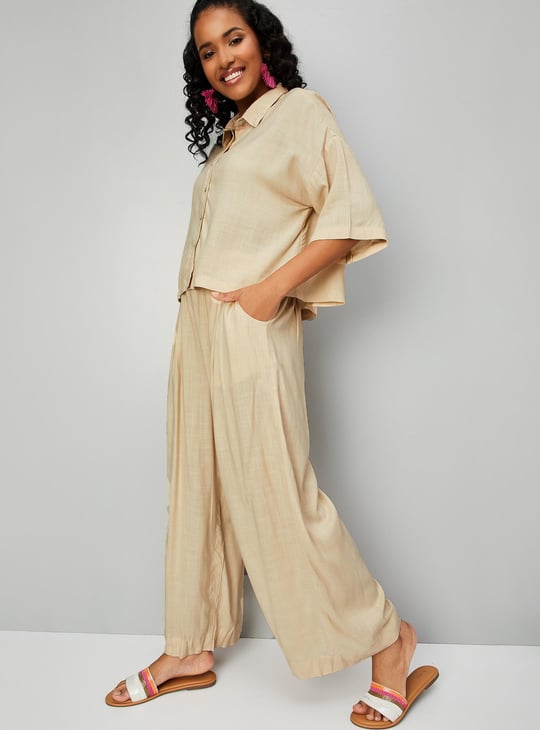 Women Solid Belted Co-Ord Set