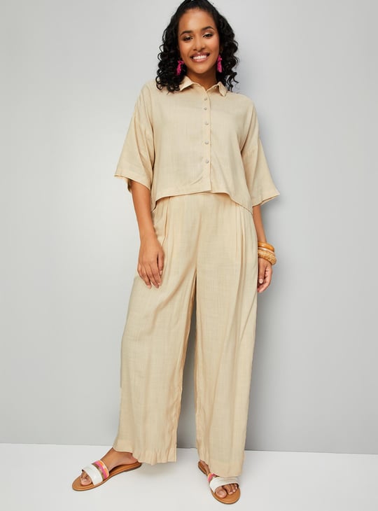 Women Solid Belted Co-Ord Set