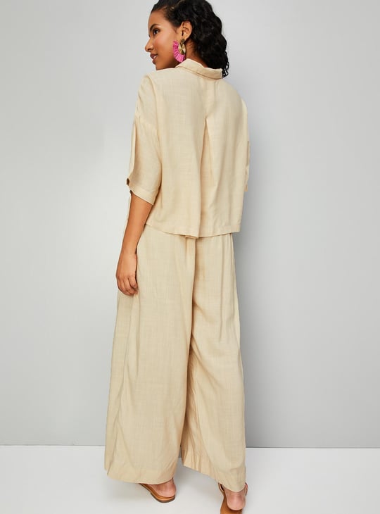 Women Solid Belted Co-Ord Set