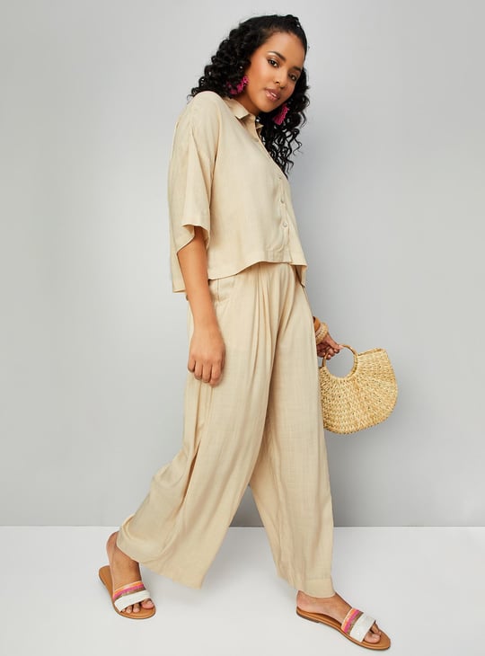 Women Solid Belted Co-Ord Set