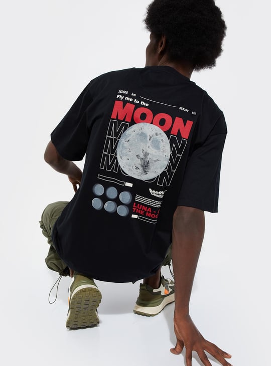 URB_N Men NASA Back Print Oversized T-shirt
