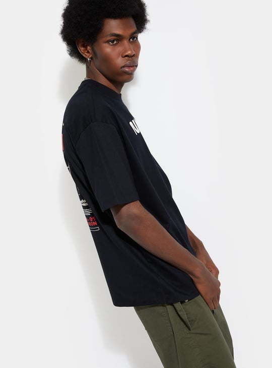 URB_N Men NASA Back Print Oversized T-shirt