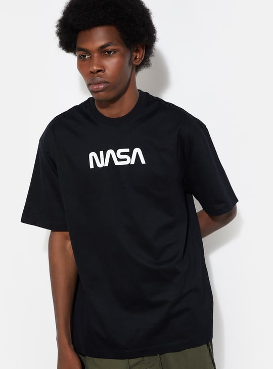 URB_N Men NASA Back Print Oversized T-shirt