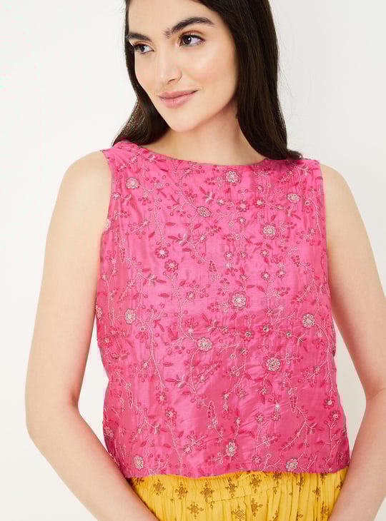 Women Embroidered Ethnic Top