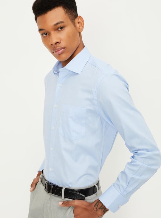 Men Slim Fit Solid Formal Shirt