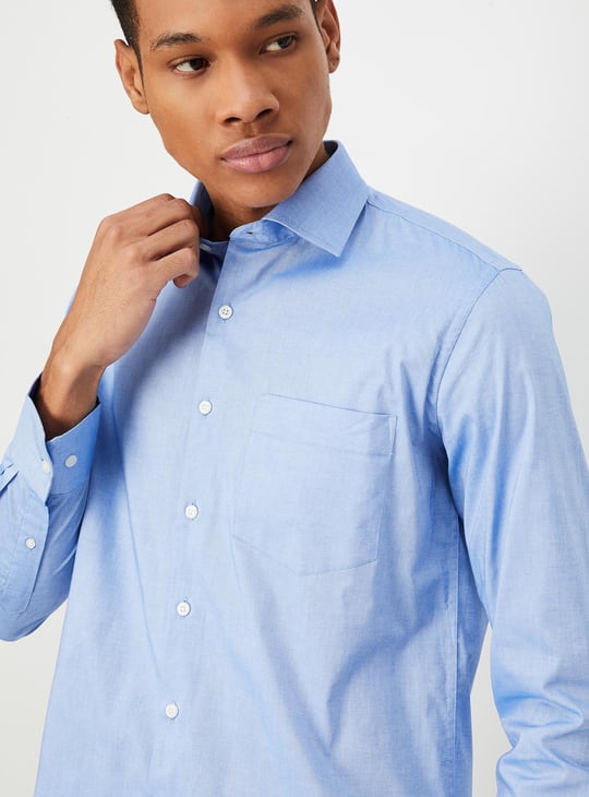 Men Slim Fit Solid Formal Shirt